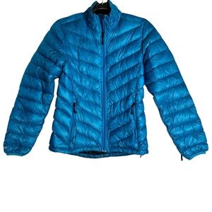Eastern Mountain Sports Womens Zip Up Quilted Down Jacket in Blue